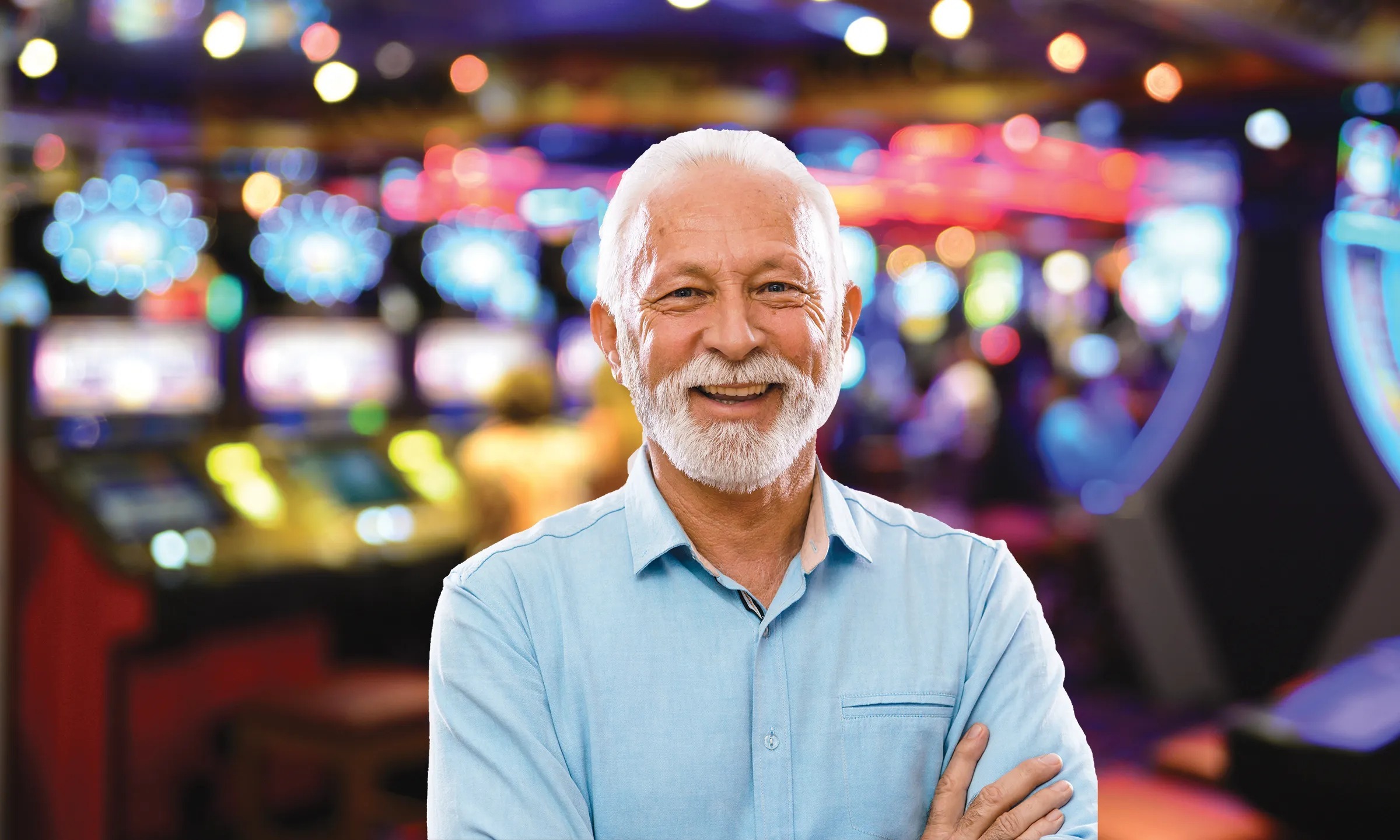 Older gentleman in casino